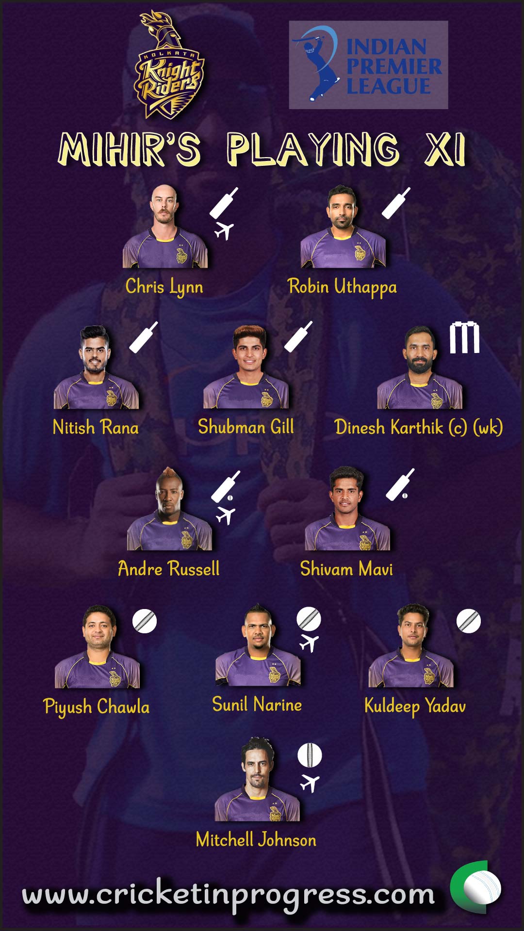 KKR Mihir Playing XI 2018